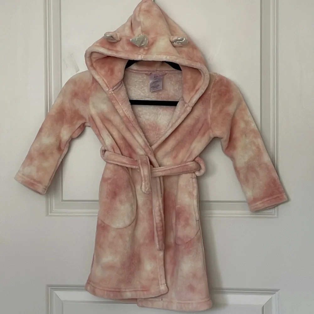 Gap Kids Pink Tie Dye Unicorn Robe 4 years